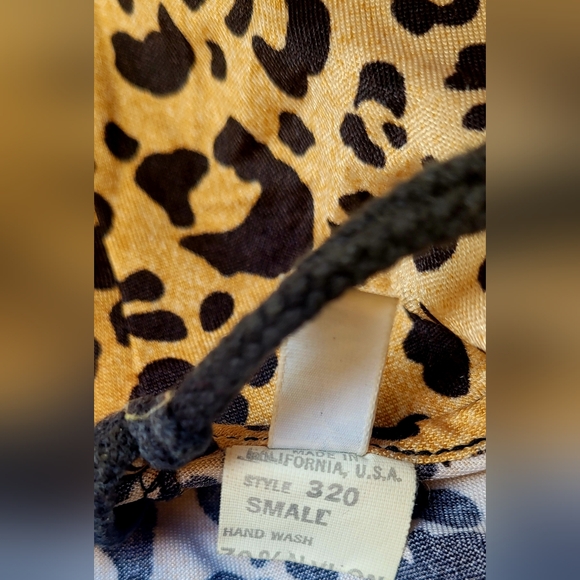 Vintage Leopard 1980s One-Piece Swimsuit, Side Ties. Size Small Beach Fun - Picture 4 of 12